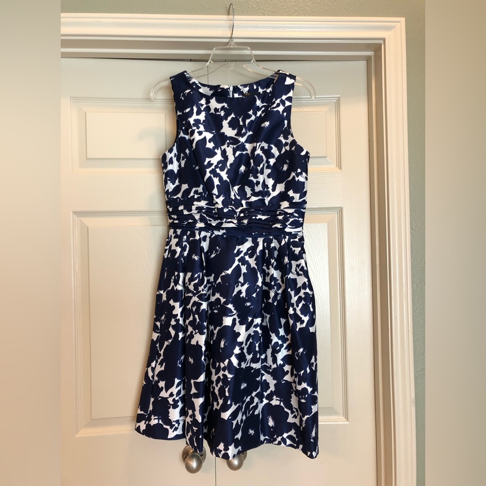 Navy & White Floral Dress